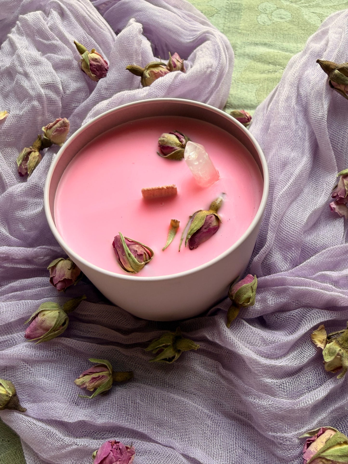 Wood Wick Soy Candle - Primrose & Citrus Scented - The Herbal Tea Society