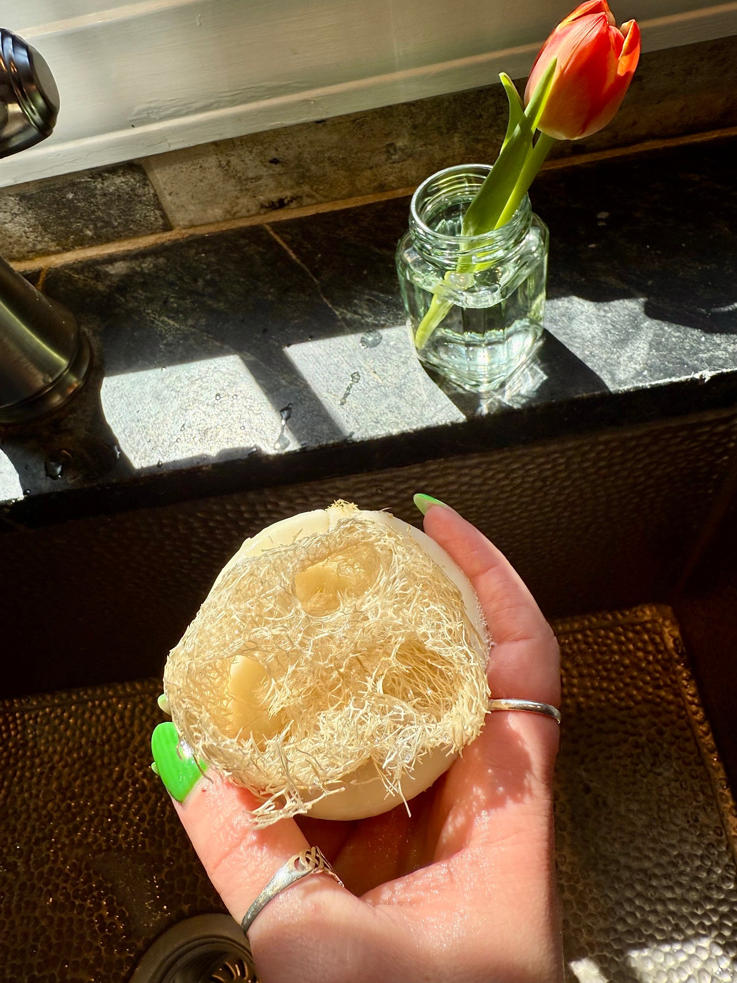 All Natural Dish Soap Bar & Organic Loofah Set - Perfectly Clean Witch