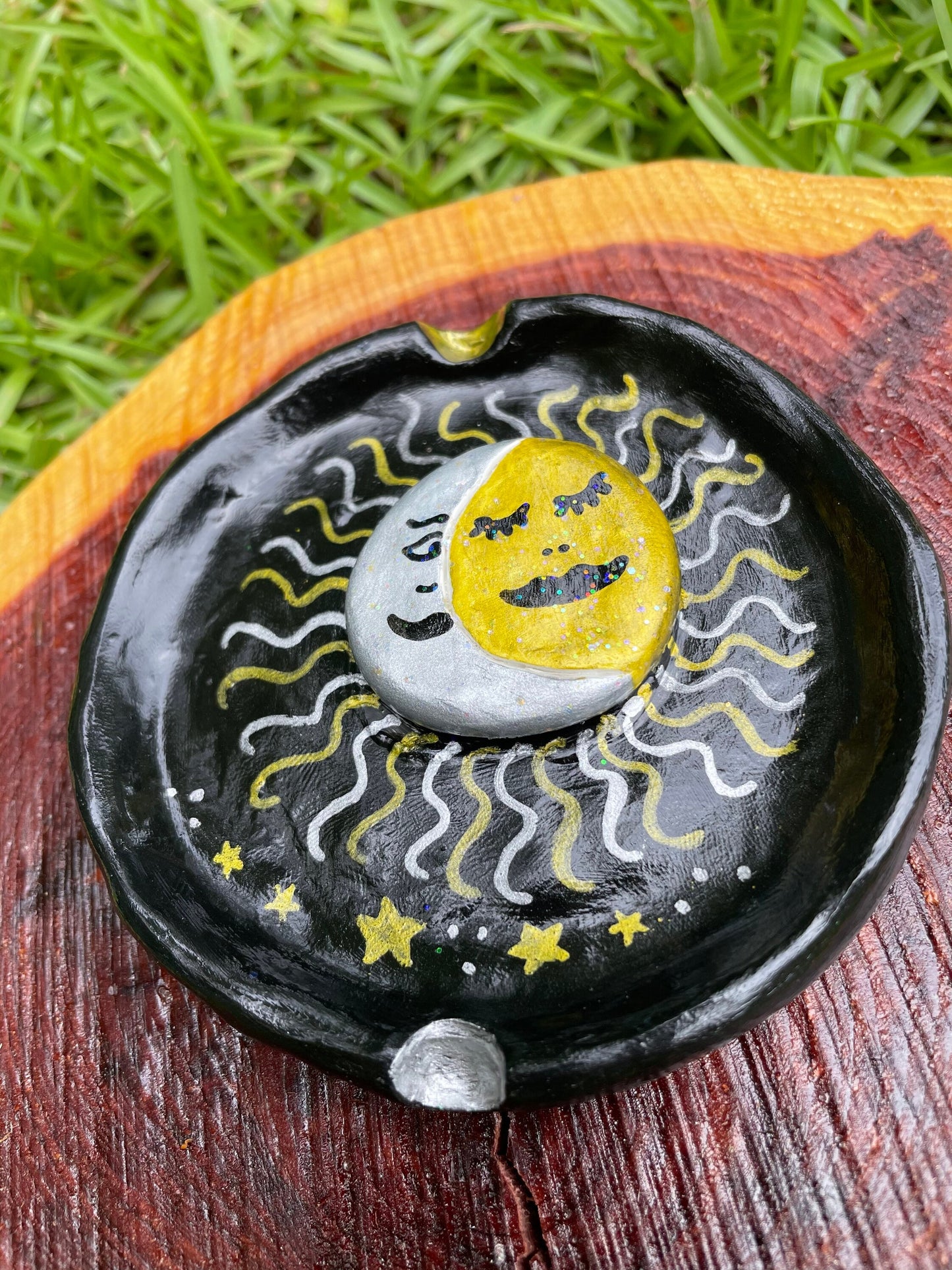 Polymer Clay Ashtray - Sun and Moon Ashtray - Gifts for Astrology Lovers - Intergalactic Vibes