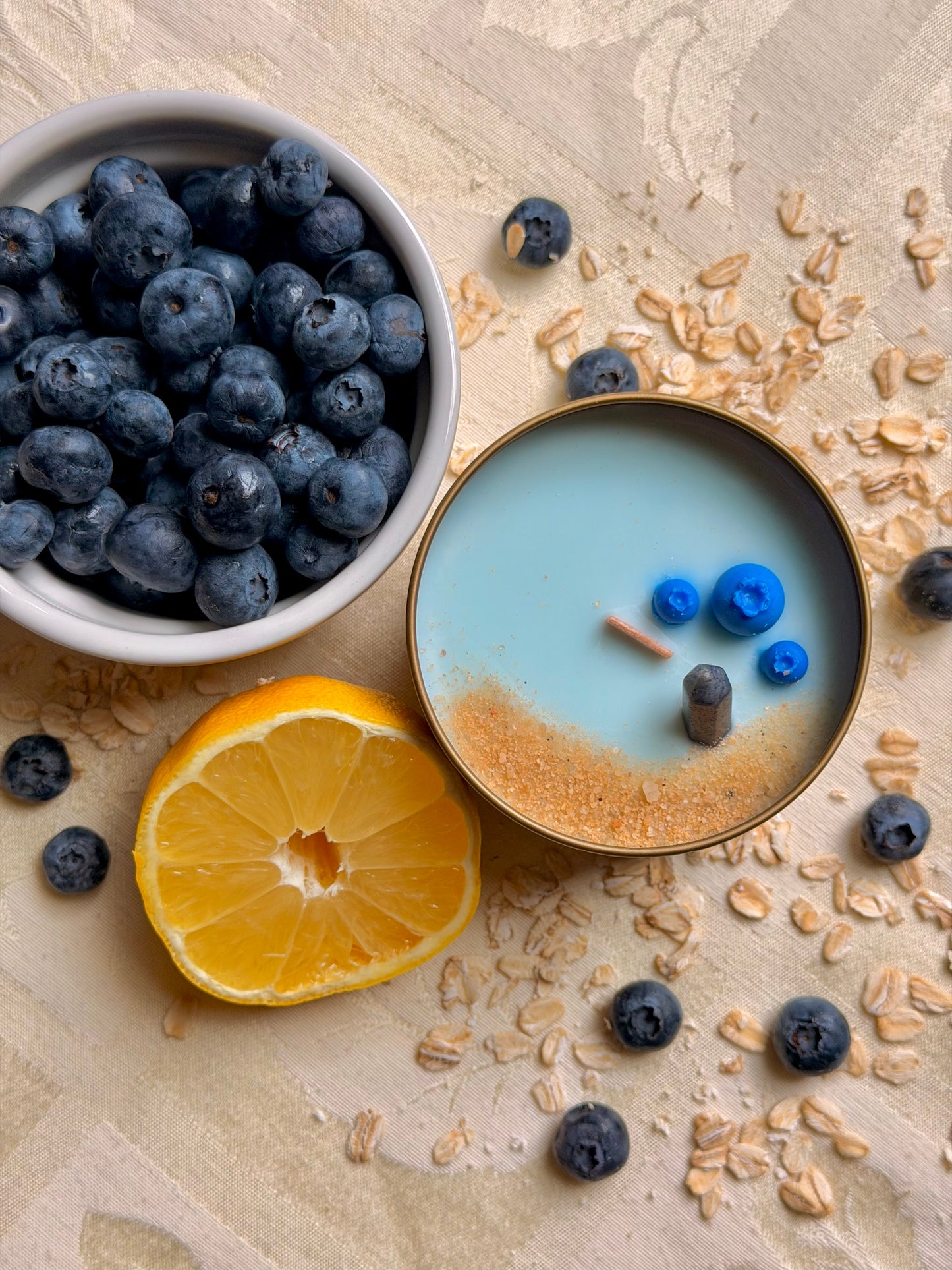 Wood Wick Soy Candle - Blueberry & Lemon Muffin Scented - The Farmstand Breakfast
