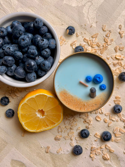 Wood Wick Soy Candle - Blueberry & Lemon Muffin Scented - The Farmstand Breakfast