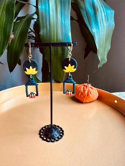 Autumn Witch - Pumpkin Lantern Earrings