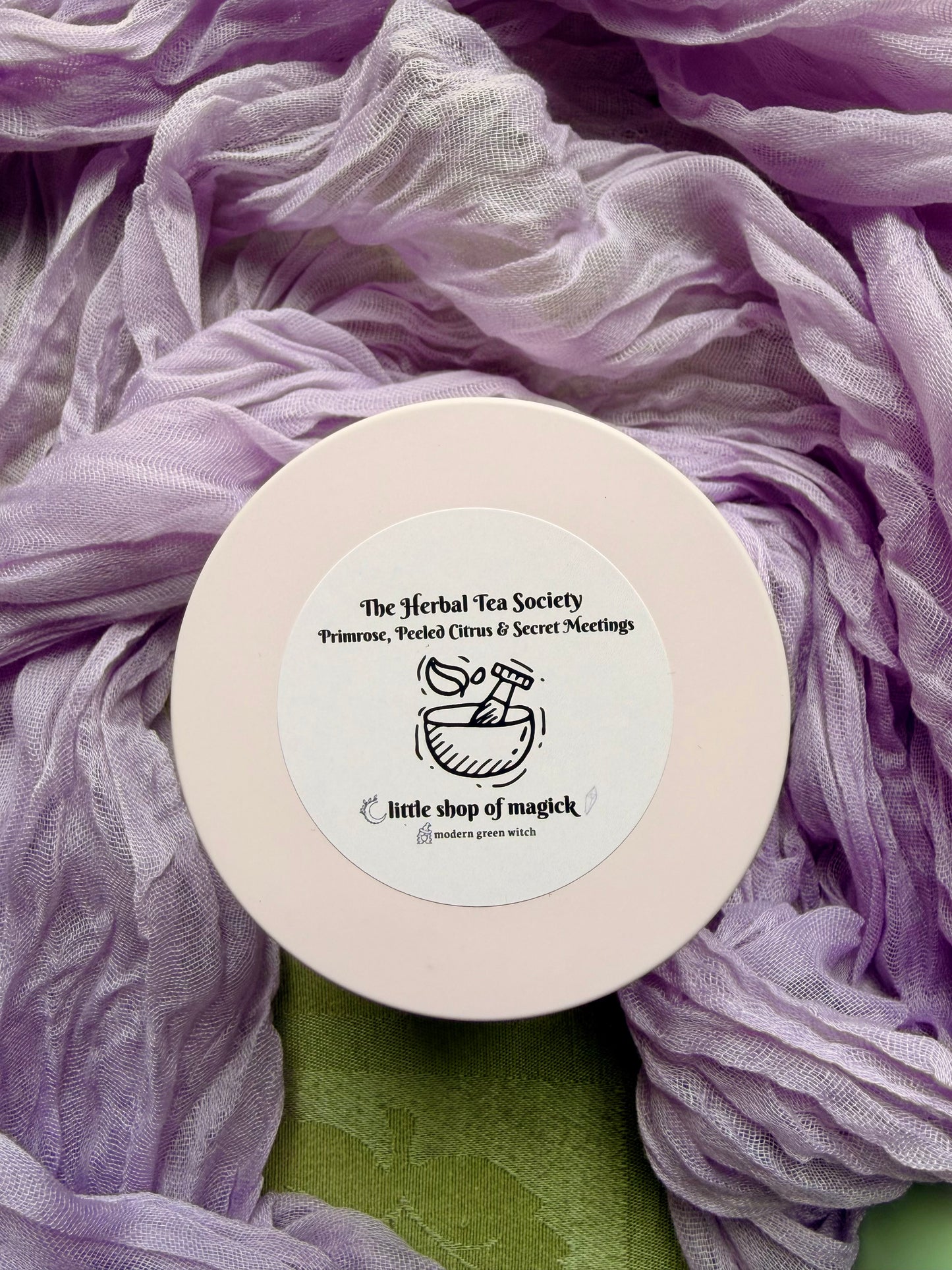 Wood Wick Soy Candle - Primrose & Citrus Scented - The Herbal Tea Society