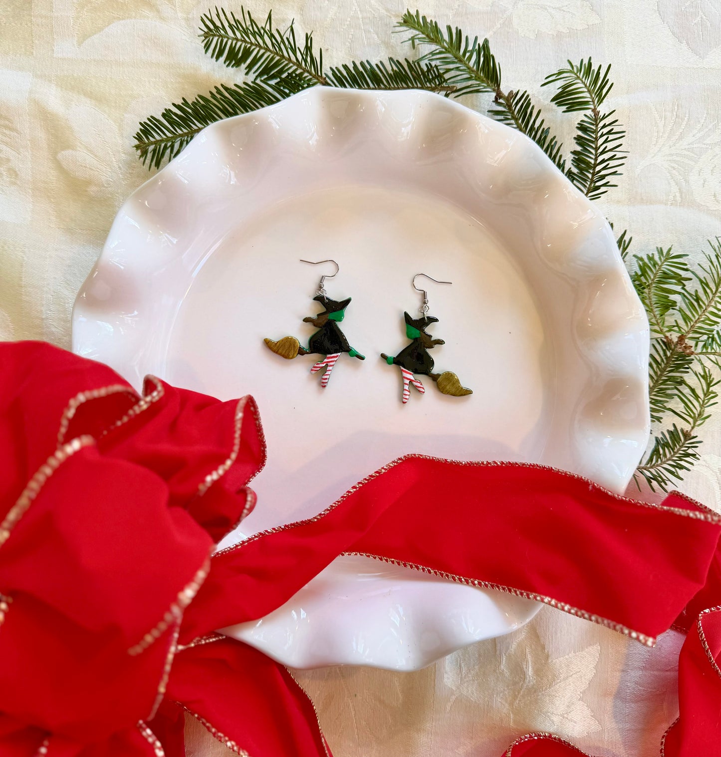 Yuletide Witch - Wicked Christmas Witch Earrings