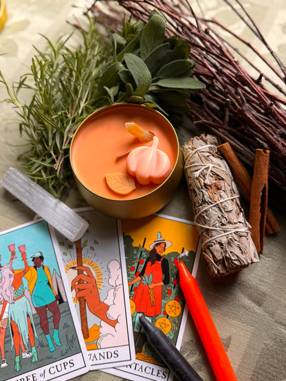 Wood wick soy Candle - The Autumn Market - Harvest Spice & Pumpkin Scented