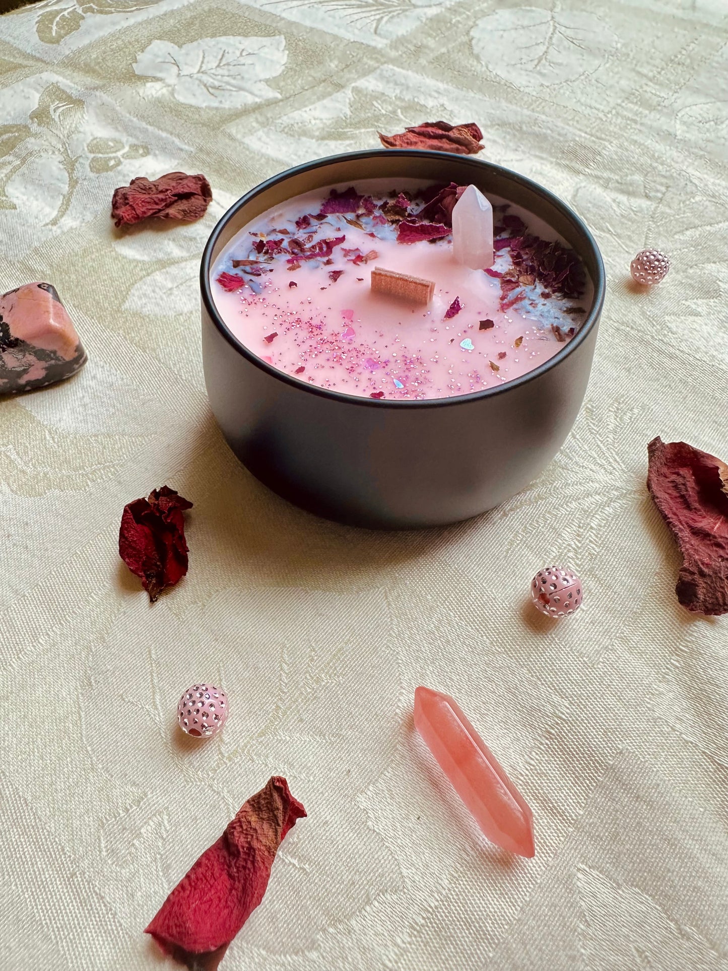 Witchy Soy Wax Candles - Spellbound by Love - Rose & Vanilla Scented Candle