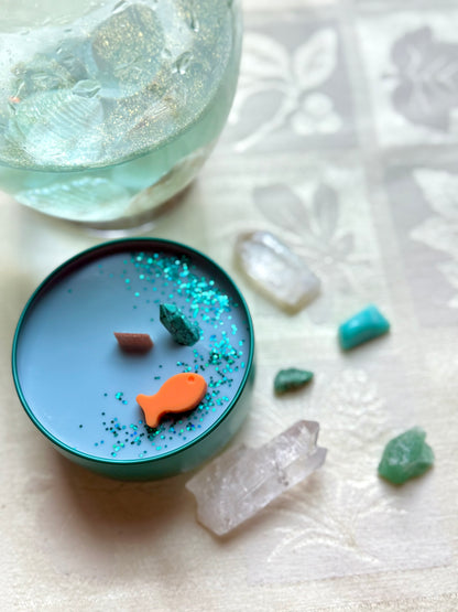 Wood wick soy Candle - The Sea Witch - Warm Ocean Waves & Seabreeze scented