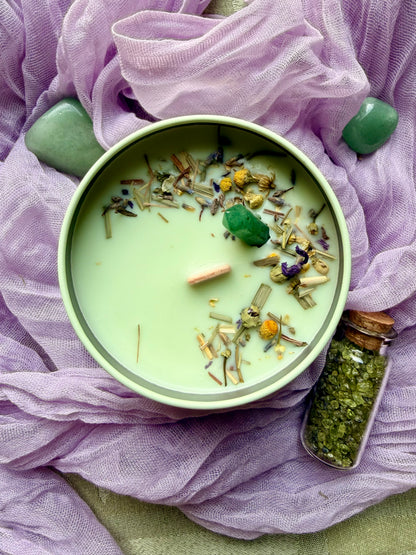 Wood Wick Soy Candle - Lavender & Sage scented - The Blooming Apothecary