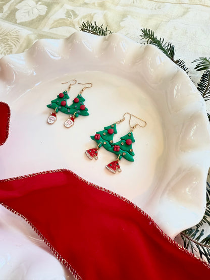 Yuletide Witch - Classic Christmas Tree Earrings