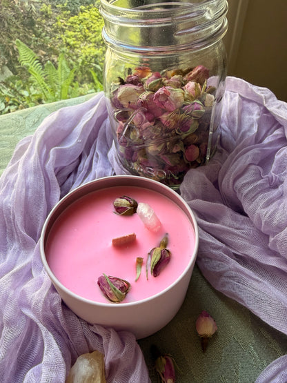 Wood Wick Soy Candle - Primrose & Citrus Scented - The Herbal Tea Society