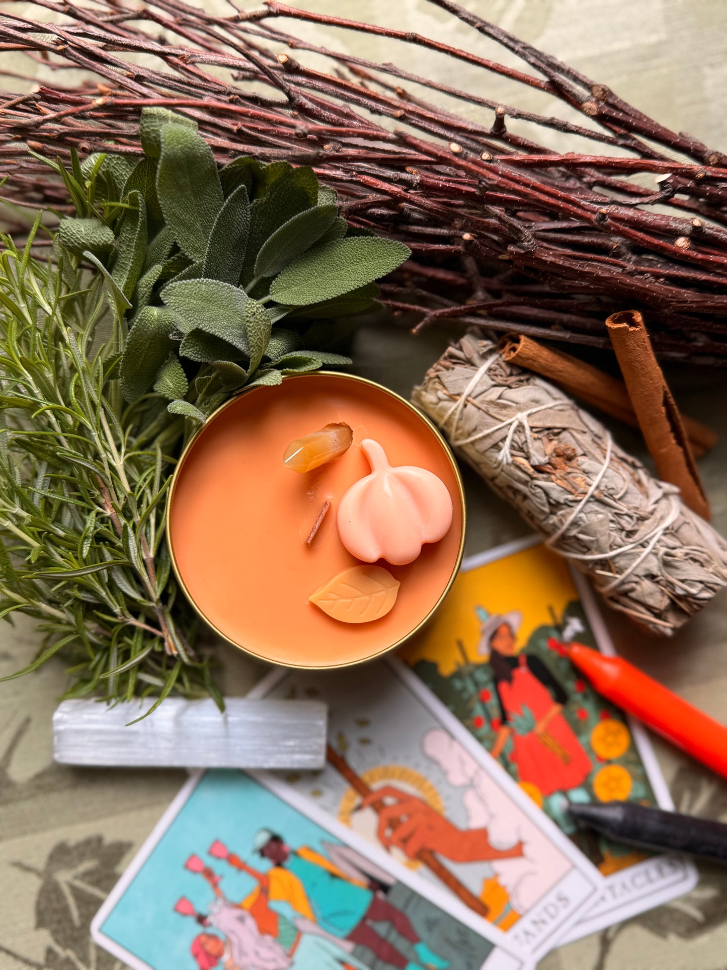 Wood wick soy Candle - The Autumn Market - Harvest Spice & Pumpkin Scented