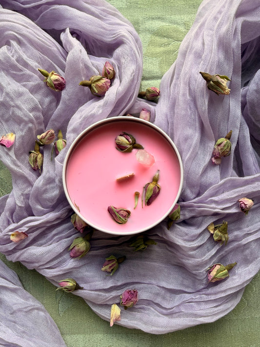 Wood Wick Soy Candle - Primrose & Citrus Scented - The Herbal Tea Society