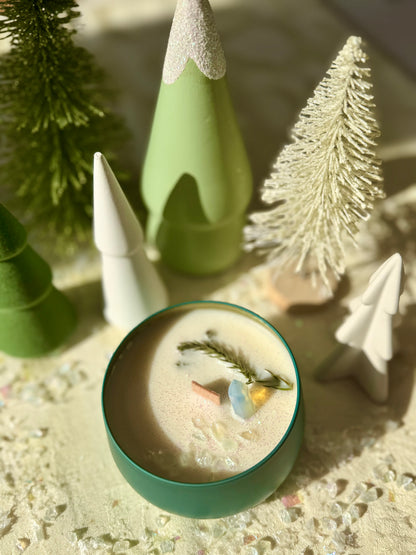 Wood wick soy Candle - The White Witch’s Wardrobe - Frasier Fir and Snow Scented