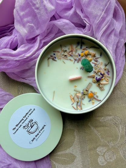 Wood Wick Soy Candle - Lavender & Sage scented - The Blooming Apothecary