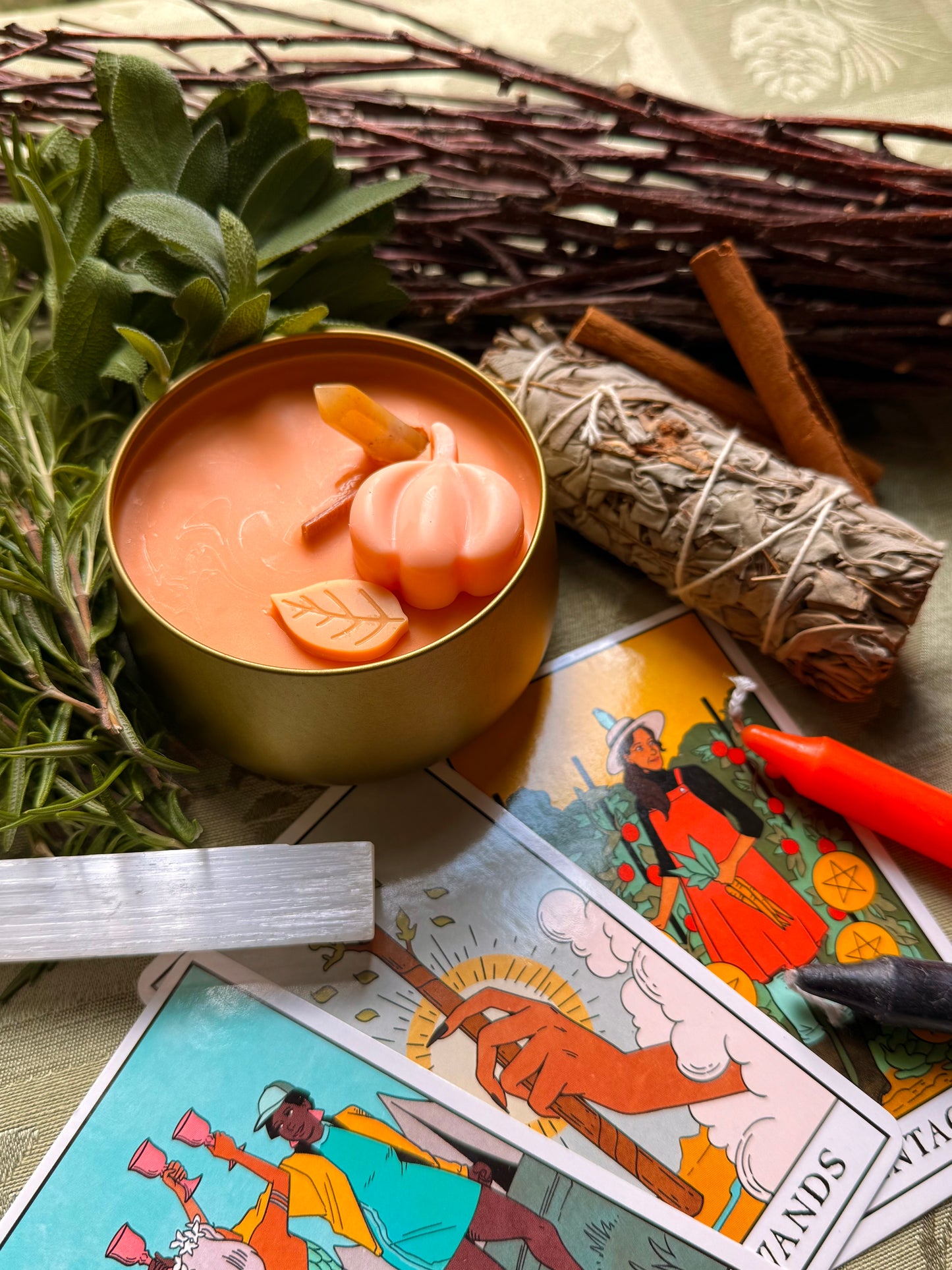 Wood wick soy Candle - The Autumn Market - Harvest Spice & Pumpkin Scented