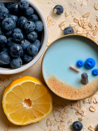Wood Wick Soy Candle - Blueberry & Lemon Muffin Scented - The Farmstand Breakfast