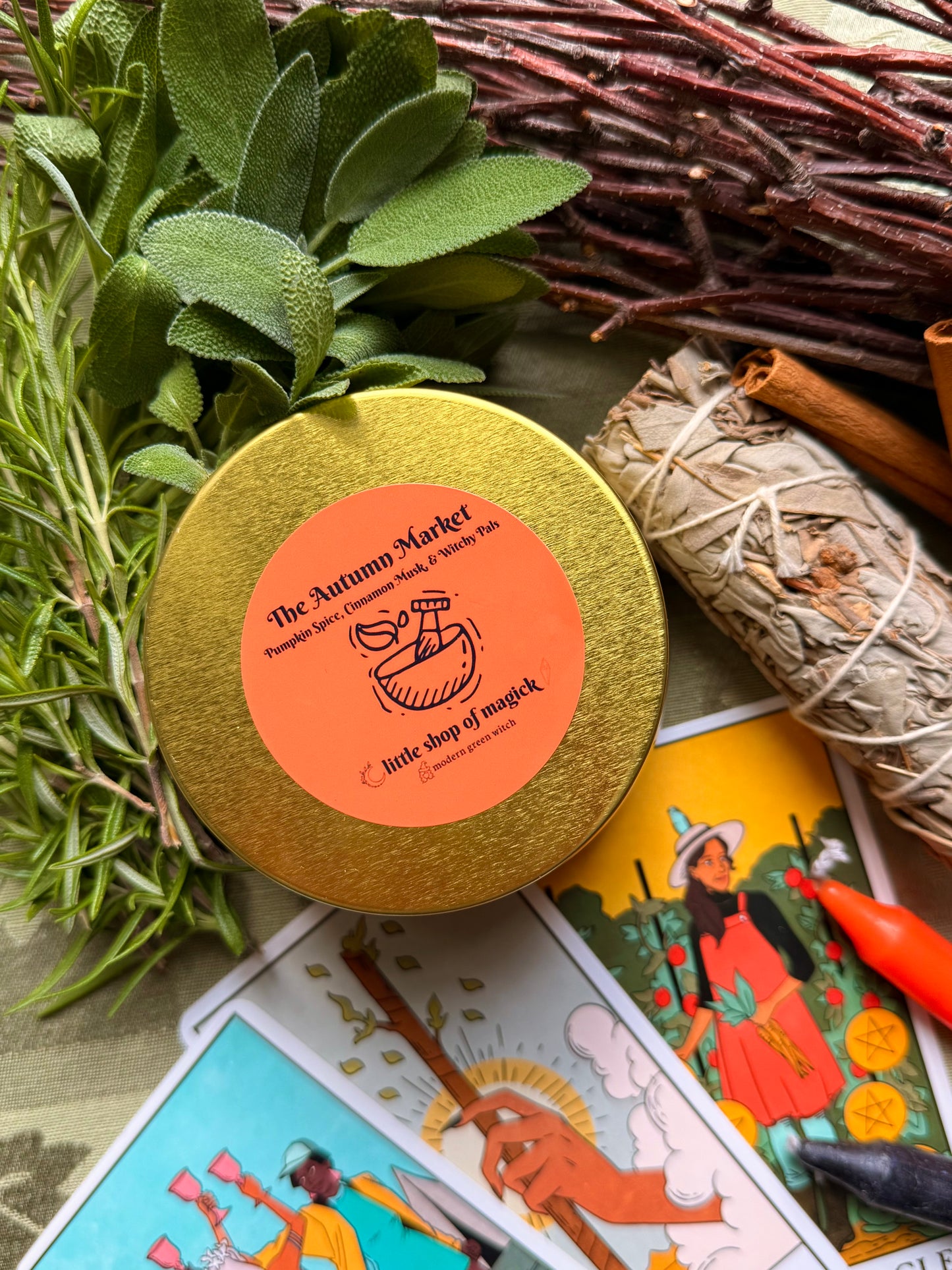Wood wick soy Candle - The Autumn Market - Harvest Spice & Pumpkin Scented
