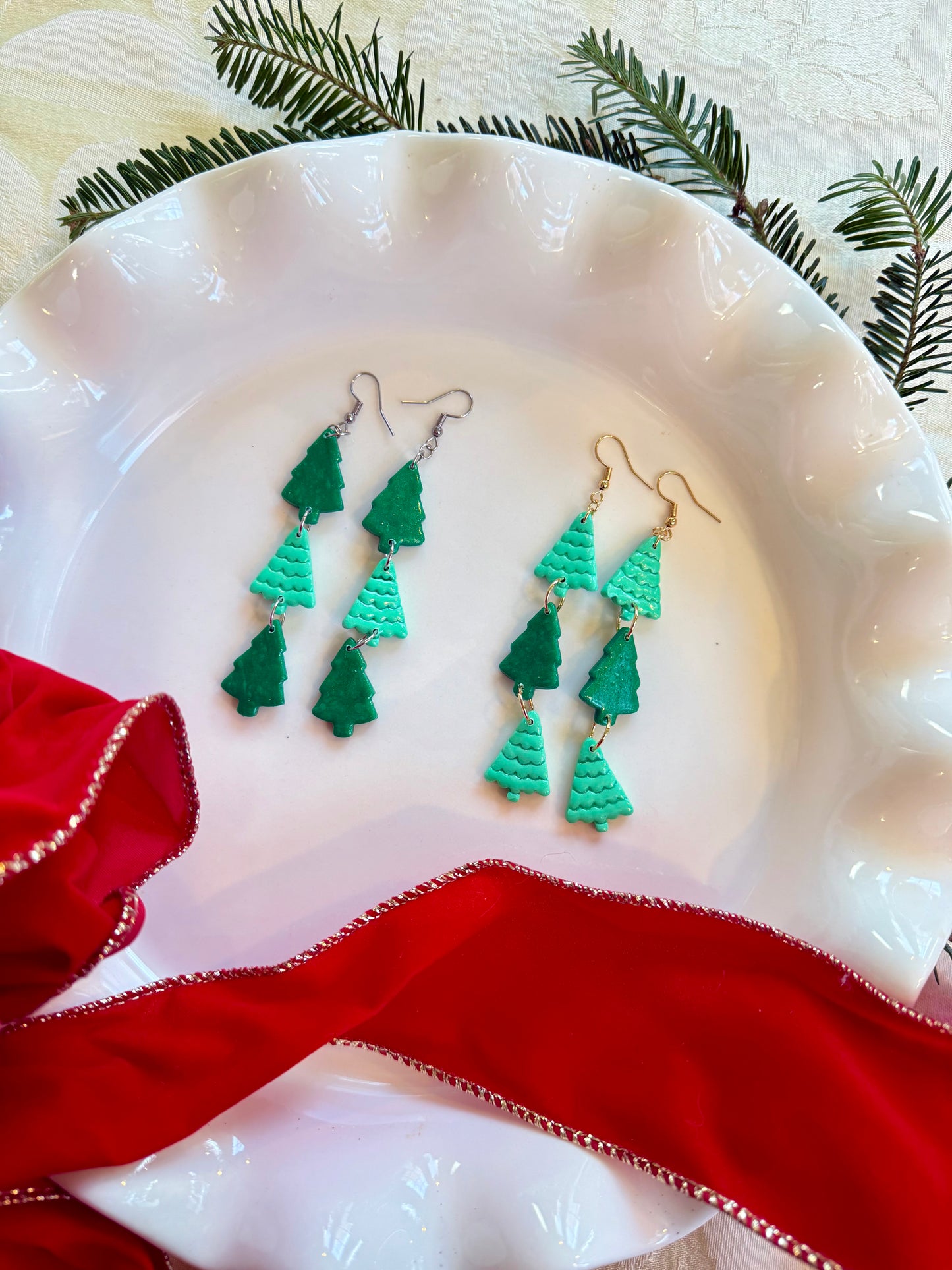 Yuletide Witch - Mini Tree Earrings