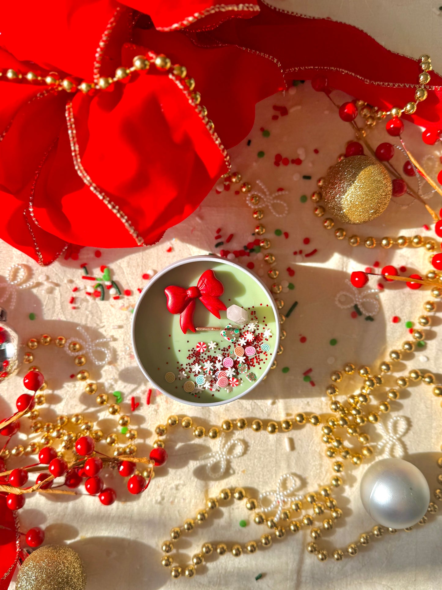 Wood wick soy Candle - Cindy Lou Who’s Whoville - Peppermint and French Vanilla Scented