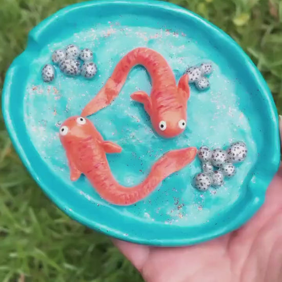 Polymer Clay Ashtray - Coy Fish Ashtray - Gifts for fish Lovers - Aquatic Vibes