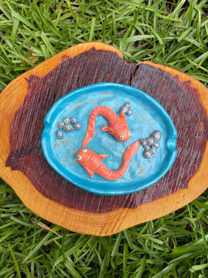 Polymer Clay Ashtray - Coy Fish Ashtray - Gifts for fish Lovers - Aquatic Vibes