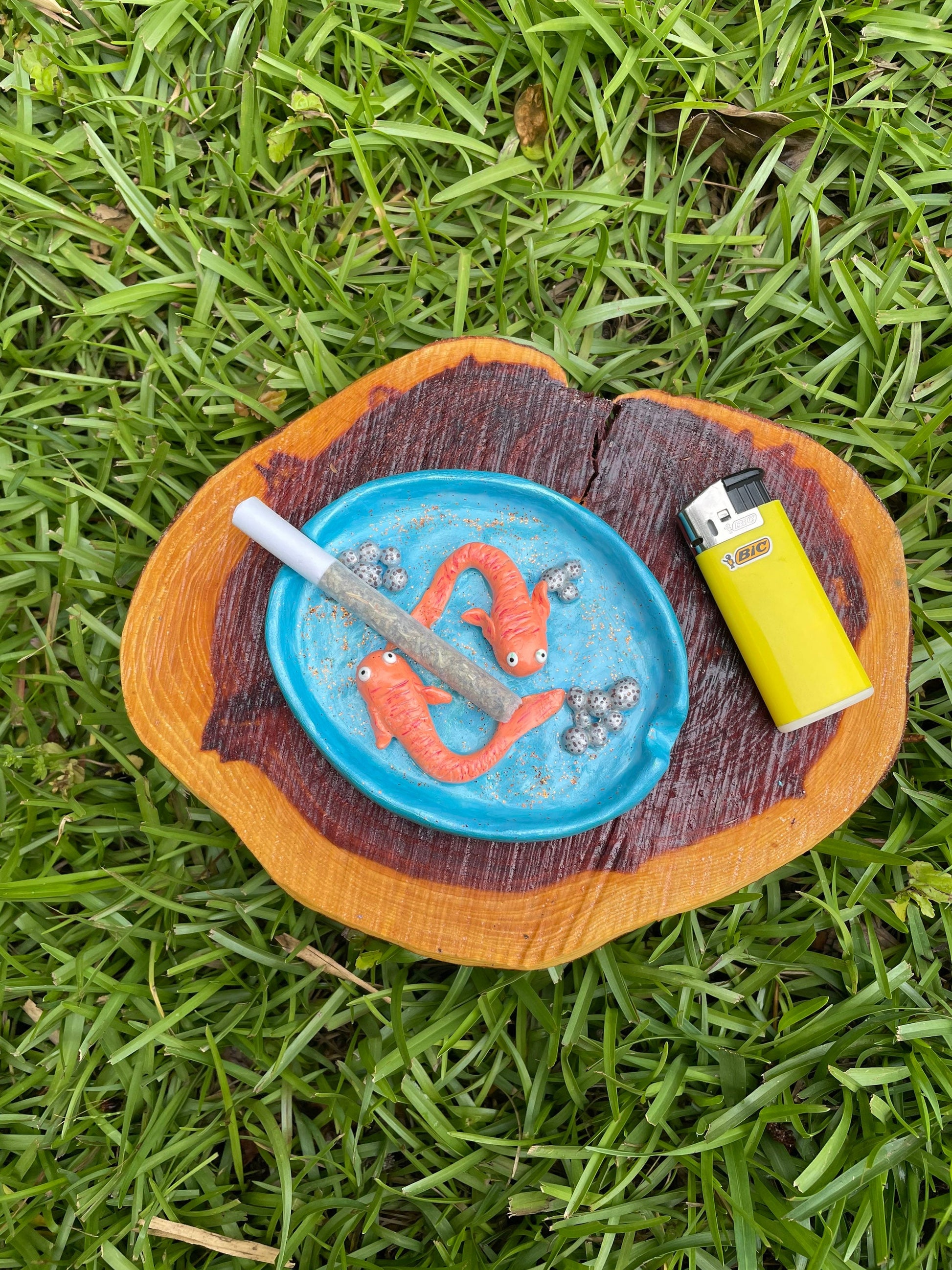 Polymer Clay Ashtray - Coy Fish Ashtray - Gifts for fish Lovers - Aquatic Vibes