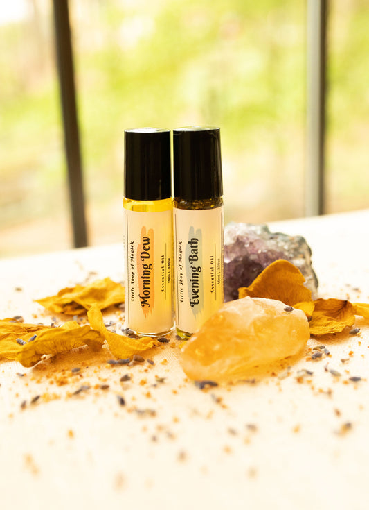 Herbal Infused Roller Set - Aromatherapy - Evening Bath & Morning Dew